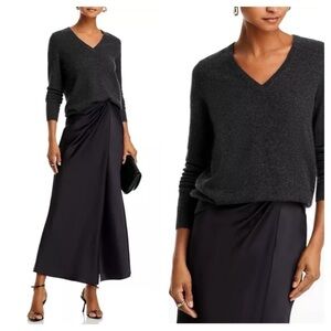 DONN GRAY V-Neck gray sweater Silk Cashmere women’s size S